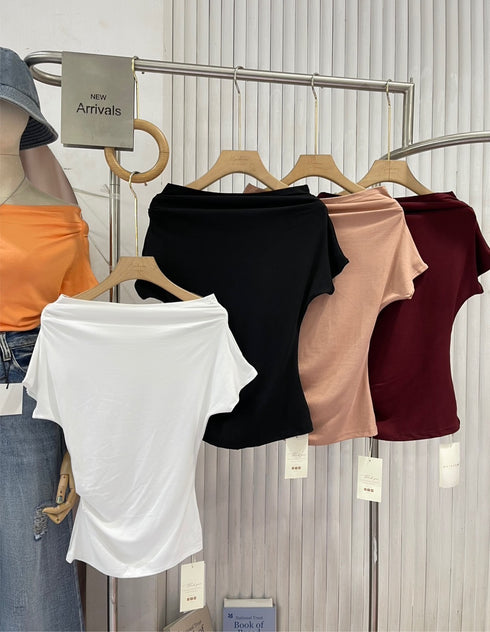 Wide Neck Fitted Top